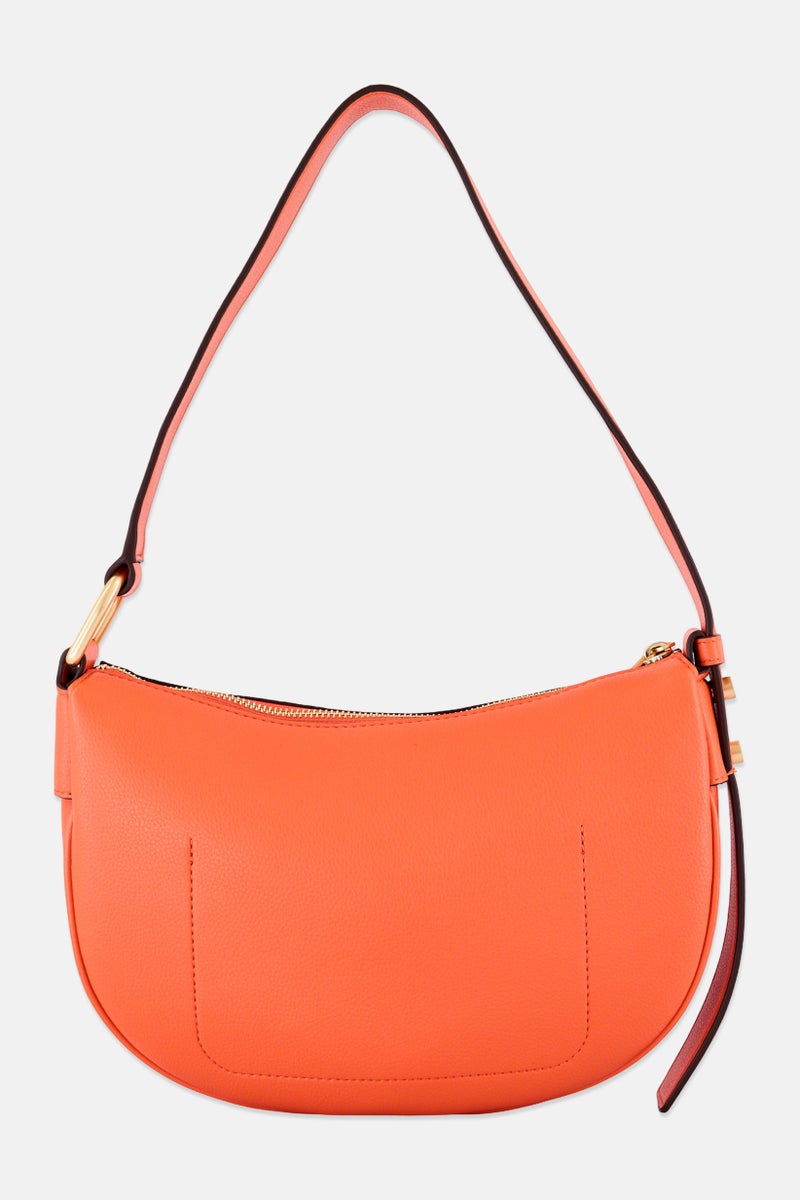 DKNY Women Brand Logo Shoulder Bag, Orange - Image 2